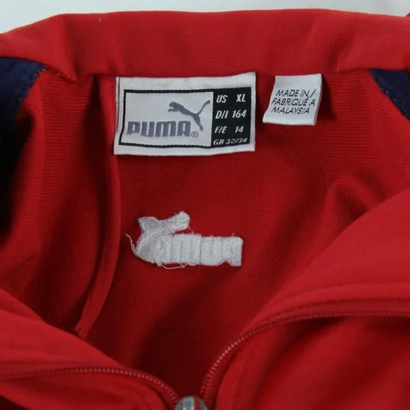 Puma Red, White and Blue Zip Up Track Suit Jacket Mens Size XL - Picture 3 of 5